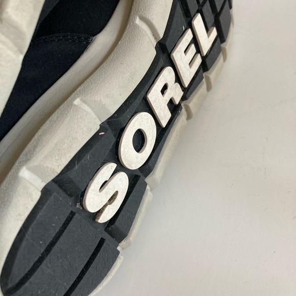 SOREL Explorer Black Suede Zip Ankle Sneaker Boot Women’s Size 8.5 - Picture 10 of 11